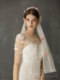 3D Floral Bridal Veils Vintage Juliet Cap Veil for Bride AC1238-Veils-Viniodress-Ivory-Viniodress