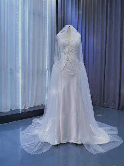 Vintage Mermaid Satin Wedding Dresses 67502