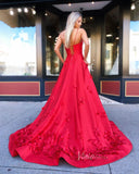 3D Floral Prom Dresses Hot Pink Satin Formal Gown FD1266-prom dresses-Viniodress-Viniodress