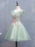 3D Floral Seafoam Green Homecoming Dresses Cheap SD1175-homecoming dresses-Viniodress-Viniodress