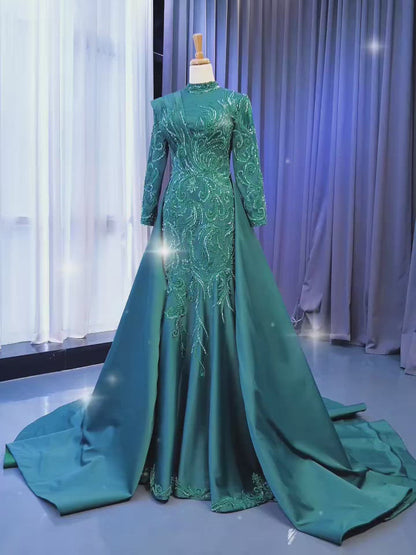 <transcy>Vestidos de fiesta de plumas rojas con hombros descubiertos Vestido de lentejuelas de manga larga FD2413</transcy>