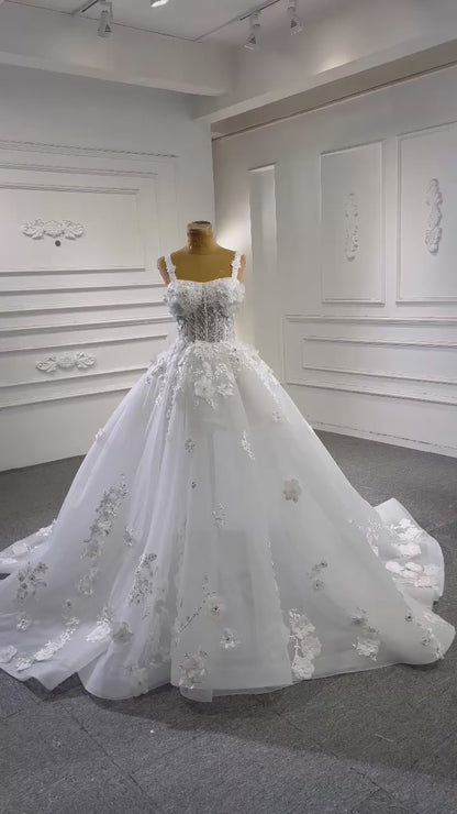 Vestidos de novia con vestido de fiesta floral 3D vintage 222143