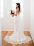 Beaded Mermaid Lace Wedding Dresses Spaghetti Strap Wedding Gown VW1422