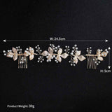 Bridal Headpiece Bum Wrap with Combs AC1053-Headpieces-Viniodress-Gold-Viniodress