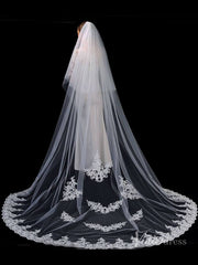 Viniodress Lacy Petal Tulle Bridal Veil Cathedral Length