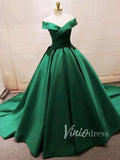 Cheap Simple Green Satin Prom Dresses Long FD1494