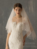 Cheap Simple Tulle Bridal Blusher Veils AC1239-Veils-Viniodress-Ivory-Viniodress