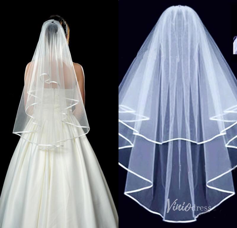 Fingertip Length Blusher Veil Viniodress