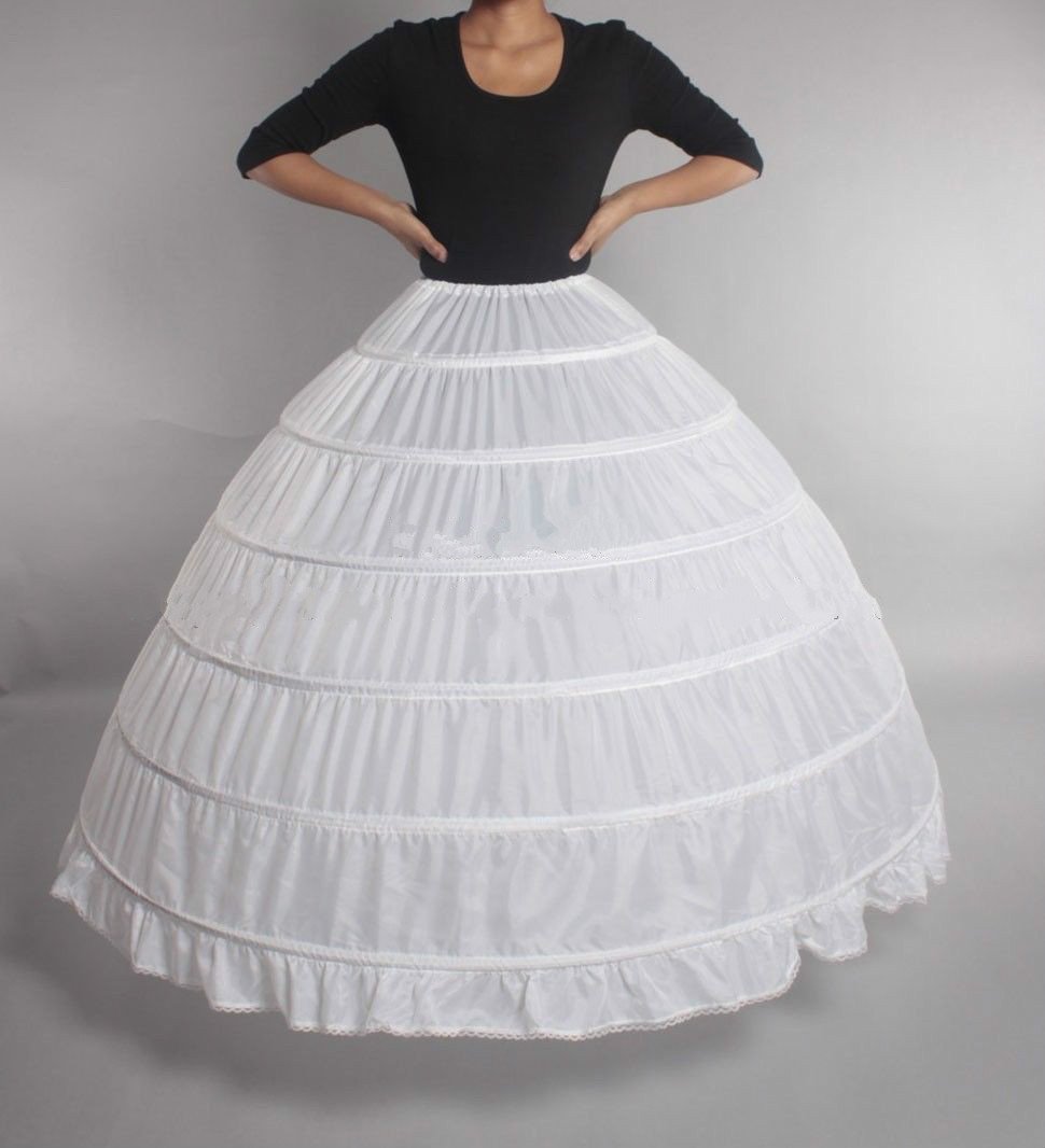 Crinoline 6 Hoops Petticoat for Ball Gown Princess Dresses AC1022-Petticoats-Viniodress-Ivory-Viniodress