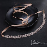 Crystal Bridal Sashes Viniodress AC1037-Sashes & Belts-Viniodress-Rose Gold-Viniodress