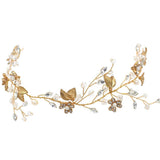 Crystal Gold Leaf Wedding Headband Viniodress ACC1120-Headpieces-Viniodress-Gold-Viniodress