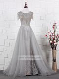 Dusty Rose Beaded Prom Dresses Sparkly Pageant Gown FD1434-prom dresses-Viniodress-Grey-US 2-Viniodress