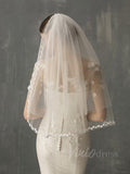 Elbow Length Boho Wedding Veils for Brides AC1013-Veils-Viniodress-Ivory-Viniodress