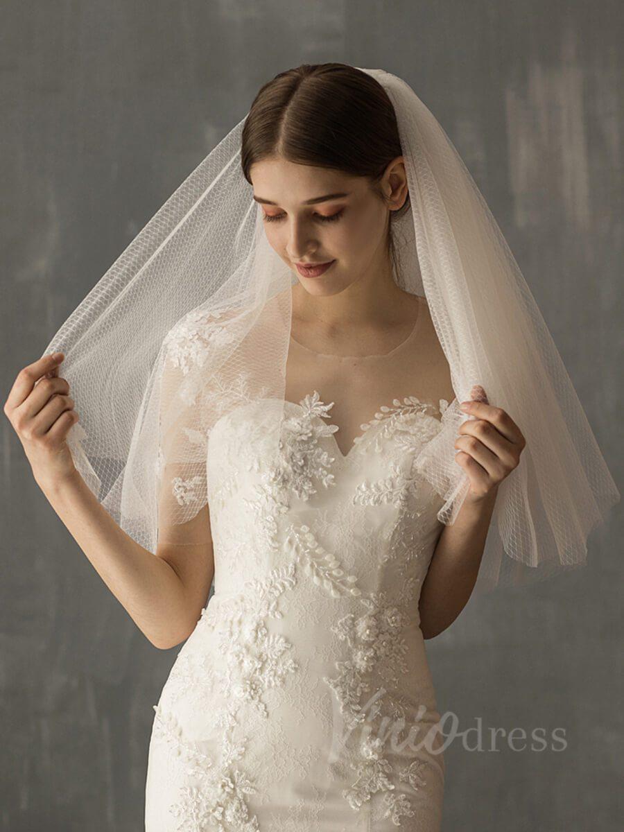 Elbow Length Wedding Veils Bridal Accessories AC1009-Veils-Viniodress-Ivory-Viniodress