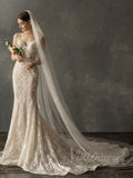 Elegant Floral Cathedral Veil For Bride AC1015-Veils-Viniodress-Ivory-Viniodress