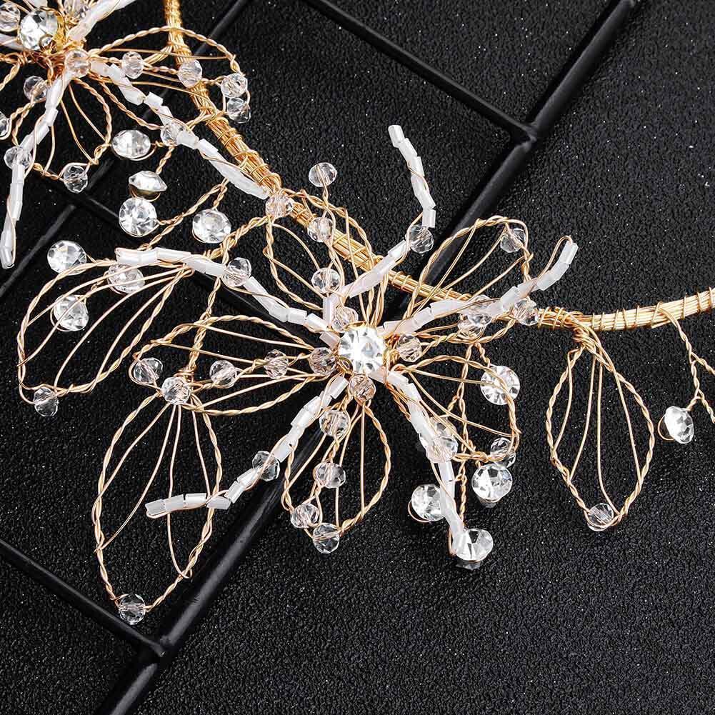 Fairy Gold Bridal Headband with Crystals AC1078-Headpieces-Viniodress-Gold-Viniodress