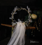 Floral Bridal Headband Veil Viniodress AC1316