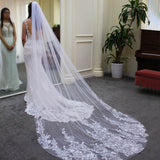 Floral Lace Cathedral Veil for Bride Viniodress V688-Veils-Viniodress-Ivory-Viniodress