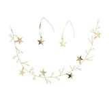 Glitter Star Pearl Headband and Eearrings Set AC1098-Headpieces-Viniodress-Headband&Earrings-Viniodress