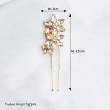 Gold Crystal Blossom Bridal Hairpins AC1024-Headpieces-Viniodress-Gold-Viniodress