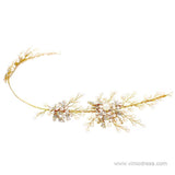 Gold Pearls Bridal Headbands Viniodress AC1084-Headpieces-Viniodress-Gold-Viniodress