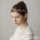 Gold Petals and Leaves Bridal Headbands Viniodress ACC1096