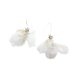 Headpiece Set Organza Flower Bridal Comb and Earrings AC1209-Headpieces-Viniodress-Earrings-Viniodress