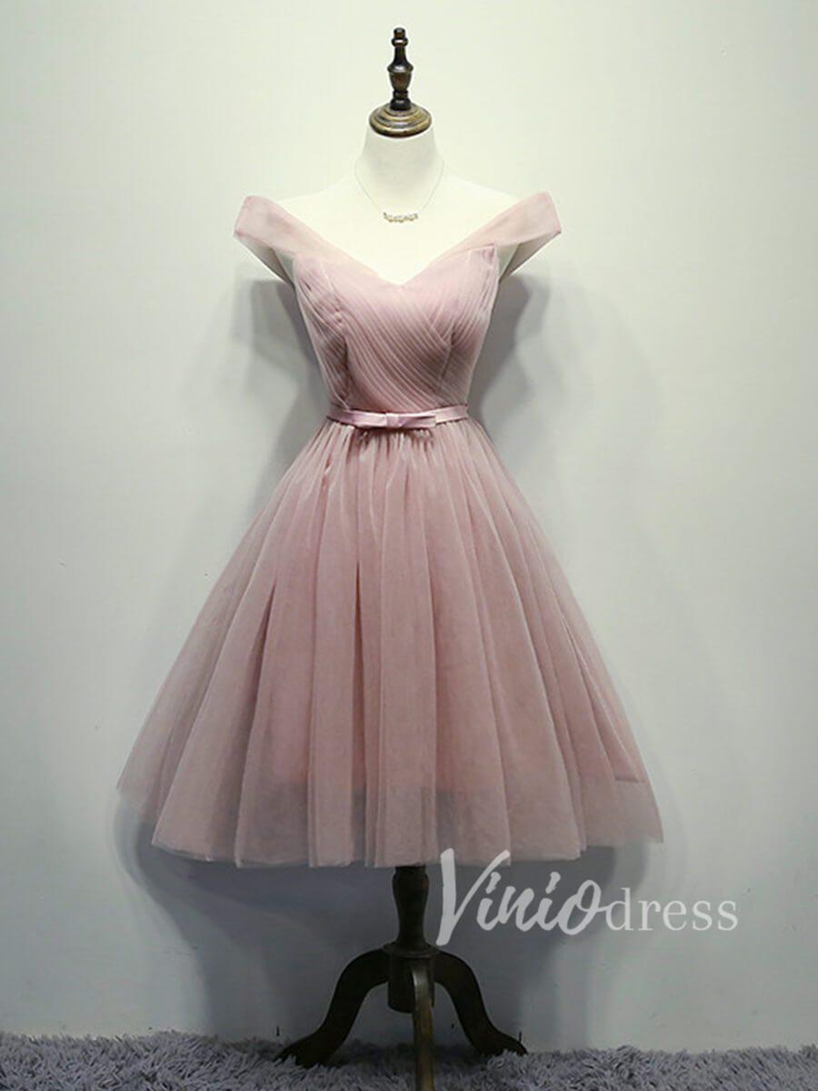 Knee Length Dusty Rose Homecoming Dresses SD1155-homecoming dresses-Viniodress-Dusty Rose-Custom Size-Viniodress