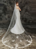 Lace Appliqued 1 Tier Cathedral Veil Viniodress TS1911