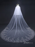 Lace Appliqued Cathedral Veil with Blusher Viniodress TS170103