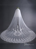 Lace Appliqued Cathedral Veil with Blusher Viniodress TS17135