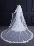 Lacy Cathedral Mantilla Veil with Blusher Viniodress TS18003