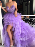 Lavender Haute Couture Prom Dresses Spaghetti Strap FD1531