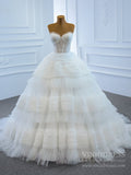 Layered Tulle Ball Gown Wedding Dresses Strapless Bridal Dress VW1785