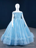 Little Girls Prom Dress Light Blue Pageant Gown FD2397C