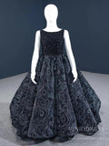 Robes de bal pour petites filles, robe de concours noire FD1126C 