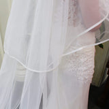 Long Cathedral Bridal Veil with Blusher Viniodress V690-Veils-Viniodress-Ivory-Viniodress