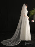 Long Tulle Blusher Veil Drop Bridal Veils Viniodress AC1308