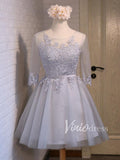 Modest Lace Homecoming Dresses with Sleeves SD1032