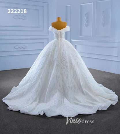 Off the Shoulder Ball Gown Wedding Dresses 222218-wedding dresses 2025 -Viniodress-Ivory-Custom Size-