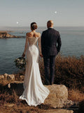 Off the Shoulder Lace Long Sleeve Mermaid Wedding Dresses VW1315
