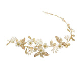 Pretty Gold Leaf and Blossom Headband AC1191-Headpieces-Viniodress-Headband-Viniodress