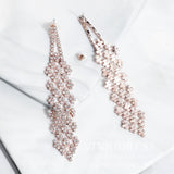 Rose Gold Crystal Drop Earrings Viniodress AC1028-Bridal Jewelry-Viniodress-Rose Gold-Viniodress