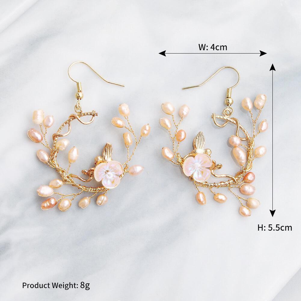 Rose Gold Leaf Bridal Headband and Earrings Set AC1057-Headpieces-Viniodress-Earrings-Viniodress