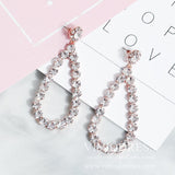 Rose Gold Teardrop Earrings AC1075-Bridal Jewelry-Viniodress-Rose Gold-Viniodress