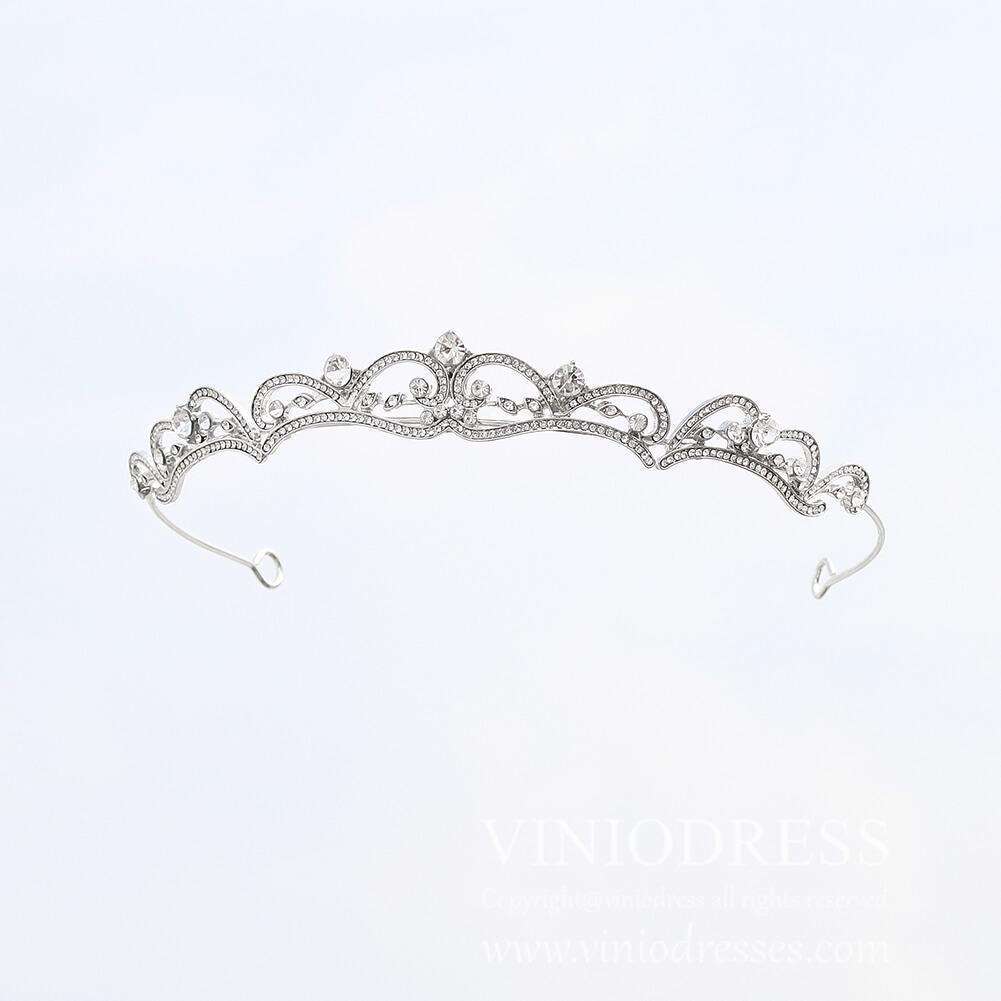 Royal-inspired Crystal Tiaras AC1082-Headpieces-Viniodress-Silver-Viniodress