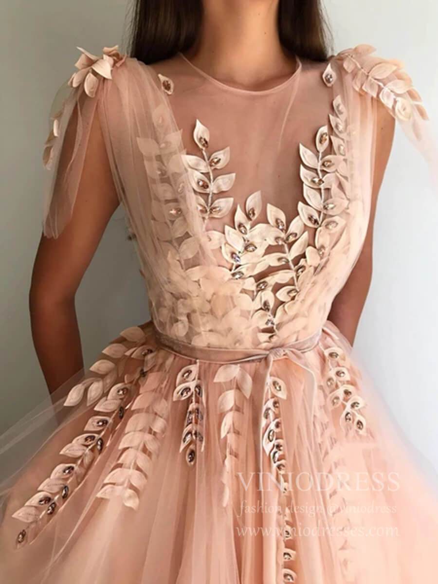 Sexy Thigh Split Blush Pink Long Prom Dresses with Slit FD1728-prom dresses-Viniodress-Blush Pink-Custom Size-Viniodress