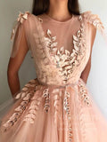 Sexy Thigh Split Blush Pink Long Prom Dresses with Slit FD1728-prom dresses-Viniodress-Blush Pink-Custom Size-Viniodress