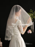 Short Lace Bridal Blusher Veils Viniodress AC1300