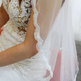 Short Lace Mantilla Veils V682-Veils-Viniodress-Ivory-Viniodress